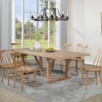 MIDDLETON 7-PIECE EXTENSION LEAF DINING SET NATURAL BROWN