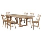 MIDDLETON 7-PIECE EXTENSION LEAF DINING SET NATURAL BROWN - Image 2