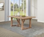 MIDDLETON 106-INCH EXTENSION LEAF DINING TABLE NATURAL BROWN - Image 3