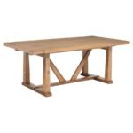 MIDDLETON 106-INCH EXTENSION LEAF DINING TABLE NATURAL BROWN - Image 4