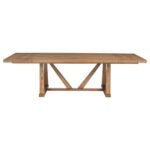 MIDDLETON 106-INCH EXTENSION LEAF DINING TABLE NATURAL BROWN - Image 5