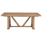 MIDDLETON 106-INCH EXTENSION LEAF DINING TABLE NATURAL BROWN - Image 6