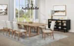 MIDDLETON 106-INCH EXTENSION LEAF DINING TABLE NATURAL BROWN - Image 12