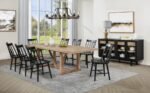MIDDLETON 106-INCH EXTENSION LEAF DINING TABLE NATURAL BROWN - Image 13