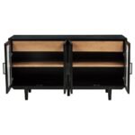 MIDDLETON 4-DOOR SIDEBOARD SERVER WITH DUAL DRAWERS BLACK - Image 4