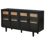 MIDDLETON 4-DOOR SIDEBOARD SERVER WITH DUAL DRAWERS BLACK - Image 5