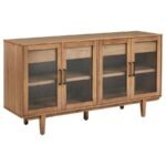MIDDLETON 4-DOOR SIDEBOARD SERVER WITH DUAL DRAWERS NATURAL