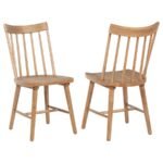 MIDDLETON SOLID WOOD DINING SIDE CHAIR BROWN (SET OF 2)