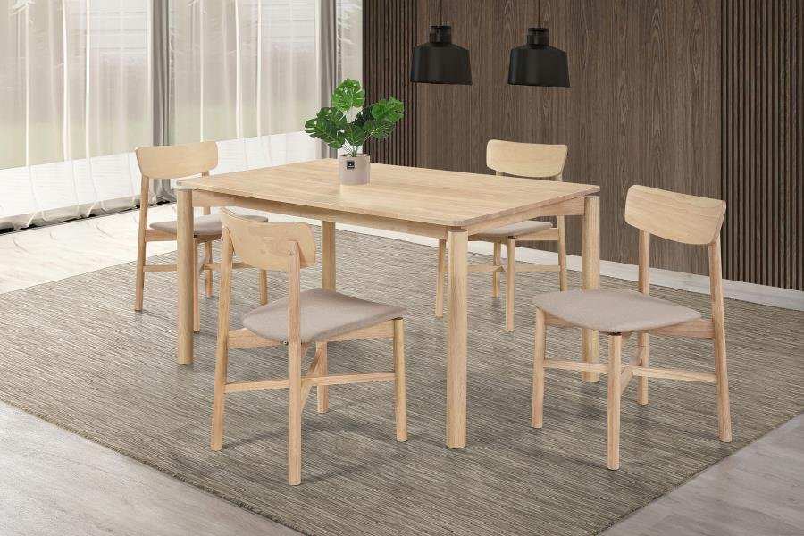 108551-S5_01x900.jpg PARKRIDGE 5-PIECE 59-INCH WOOD DINING SET WHITE WASHED - Image 1