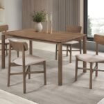 PARKRIDGE 5-PIECE 59-INCH WOOD DINING SET NATURAL WALNUT