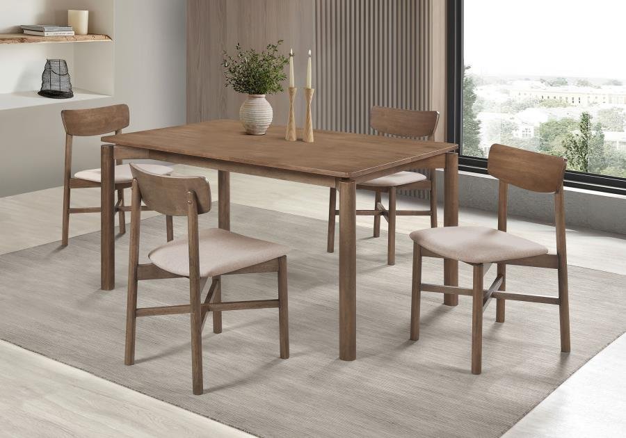 108561-S5_01x900.jpg PARKRIDGE 5-PIECE 59-INCH WOOD DINING SET NATURAL WALNUT - Image 1