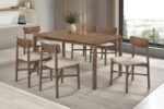 PARKRIDGE 7-PIECE 59-INCH WOOD DINING SET NATURAL WALNUT