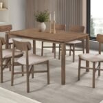 PARKRIDGE 7-PIECE 59-INCH WOOD DINING SET NATURAL WALNUT