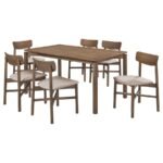 PARKRIDGE 7-PIECE 59-INCH WOOD DINING SET NATURAL WALNUT - Image 2