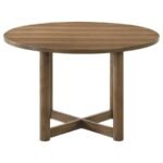 CRESTMORE 5-PIECE 46-INCH ROUND WOOD DINING TABLE SET WALNUT - Image 4
