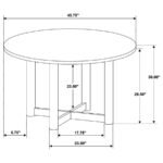 CRESTMORE 5-PIECE 46-INCH ROUND WOOD DINING TABLE SET WALNUT - Image 13