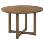 CRESTMORE 46-INCH ROUND WOOD DINING TABLE WALNUT