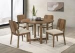CRESTMORE 46-INCH ROUND WOOD DINING TABLE WALNUT - Image 8