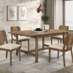 CRESTMORE 5-PIECE RECTANGULAR DINING TABLE SET WALNUT