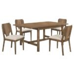 CRESTMORE 5-PIECE RECTANGULAR DINING TABLE SET WALNUT - Image 2