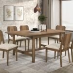 CRESTMORE 7-PIECE RECTANGULAR DINING TABLE SET WALNUT