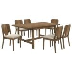 CRESTMORE 7-PIECE RECTANGULAR DINING TABLE SET WALNUT - Image 2