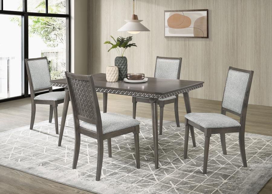 108621-S5_01x900.jpg ONSLOW 5-PIECE 59-INCH RECTANGULAR DINING SET DARK BROWN - Image 1