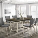 BILOXI 7-PIECE 71-INCH RECTANGULAR DINING SET GREYISH BROWN