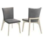 BILOXI UPHOLSTERED DINING SIDE CHAIR GREY (SET OF 2)
