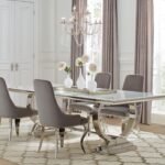 ANTOINE 5-PIECE RECTANGULAR GLASS TOP DINING TABLE SET GREY