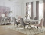 ANTOINE RECTANGULAR 95-INCH GLASS TOP DINING TABLE WHITE - Image 4