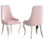 ANTOINE VELVET UPHOLSTERED DINING SIDE CHAIR PINK (SET OF 2)