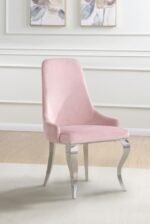 ANTOINE VELVET UPHOLSTERED DINING SIDE CHAIR PINK (SET OF 2) - Image 2