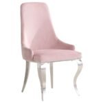 ANTOINE VELVET UPHOLSTERED DINING SIDE CHAIR PINK (SET OF 2) - Image 3