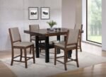 PATTERSON 5-PIECE COUNTER HEIGHT DINING SET MANGO OAK