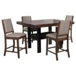 PATTERSON 5-PIECE COUNTER HEIGHT DINING SET MANGO OAK - Image 2