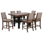 PATTERSON 7-PIECE COUNTER HEIGHT DINING SET MANGO OAK - Image 2