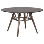 EVERTON 5-PIECE ROUND 53-INCH DINING TABLE SET DARK WALNUT - Image 3