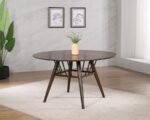 EVERTON ROUND 53-INCH WOOD DINING TABLE DARK WALNUT - Image 2