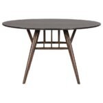 EVERTON ROUND 53-INCH WOOD DINING TABLE DARK WALNUT - Image 3