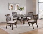 EVERTON ROUND 53-INCH WOOD DINING TABLE DARK WALNUT - Image 8