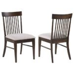EVERTON WOOD DINING SIDE CHAIR DARK WALNUT (SET OF 2)