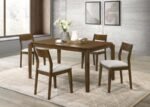 ALMONTE 5-PIECE 59-INCH RECTANGULAR DINING SET DARK BROWN