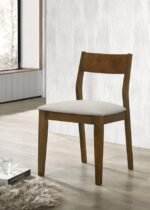 ALMONTE DINING CHAIR UPHOLSTERED SEAT DARK BROWN (SET OF 2) - Image 2
