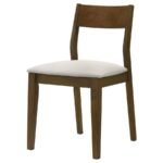 ALMONTE DINING CHAIR UPHOLSTERED SEAT DARK BROWN (SET OF 2) - Image 5
