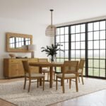 ARINI 5-PIECE ROUND DINING ROOM TABLE SET SAND WASH