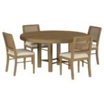 ARINI 5-PIECE ROUND DINING ROOM TABLE SET SAND WASH - Image 2