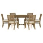 ARINI 7-PIECE ROUND DINING ROOM TABLE SET SAND WASH - Image 2