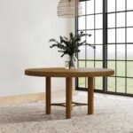 ARINI 60-INCH ROUND WOOD DINING ROOM TABLE SAND WASH - Image 2