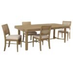 ARINI 5-PIECE EXTENSION LEAF DINING TABLE SET SAND WASH - Image 2